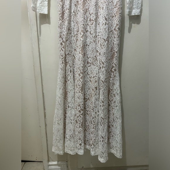 NWT RIHOAS The White Lace Long Sleeve Backless Maxi Dress Sz S - Picture 10 of 16